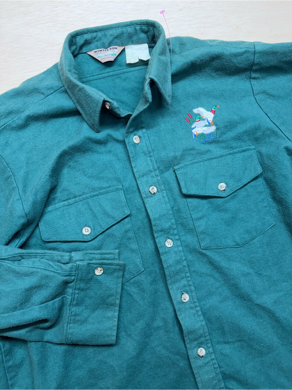 Vintage Winter Run Men's Heavyweight Flannel Shirt